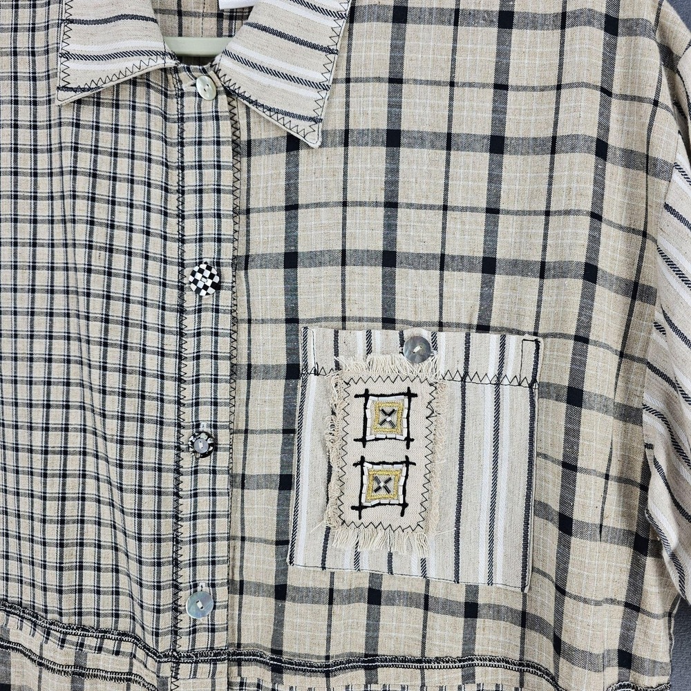 Faith By Celia Forrester 3 Piece Outfit Womens Medium Beige Patchwork Jumper - Picture 8 of 15